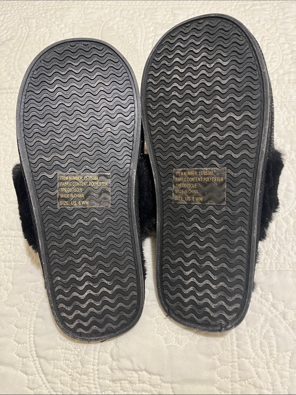 torrid Black Sparkle Faux Fur Slide Slippers - Picture 4 of 4